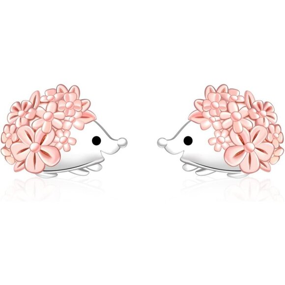 Elegant Hedgehog Stud Earrings - Gift Box Included for Special Occasions